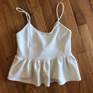 White peplum crop top